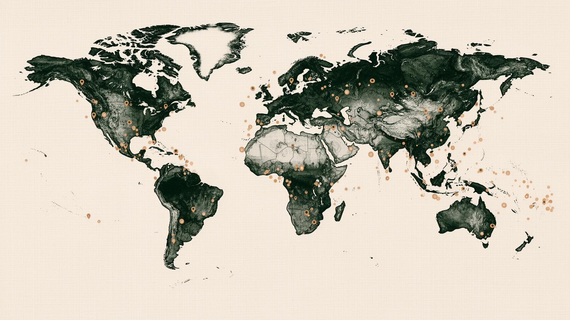 Global presence map of The Evergreen Group